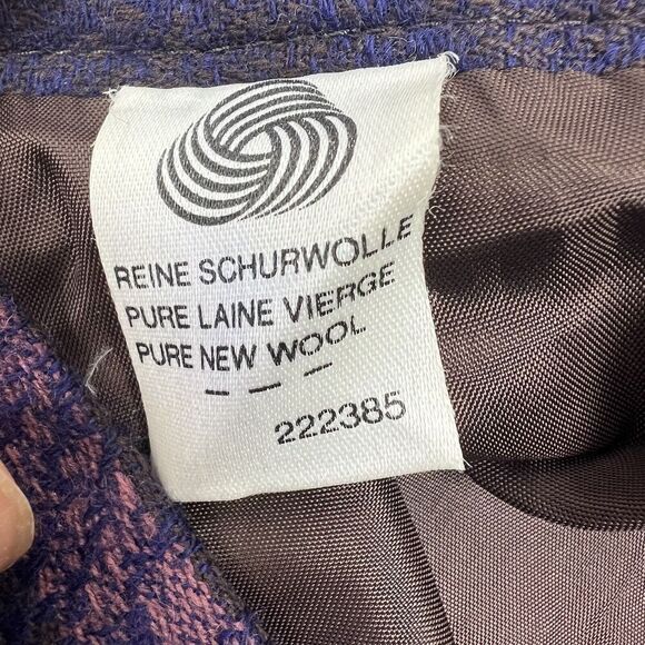 Geiger Austria Vintage Long Pleated Wool Midi Skirt Size 38 Purple Plaid - Picture 9 of 16